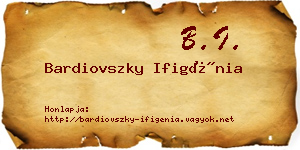 Bardiovszky Ifigénia névjegykártya